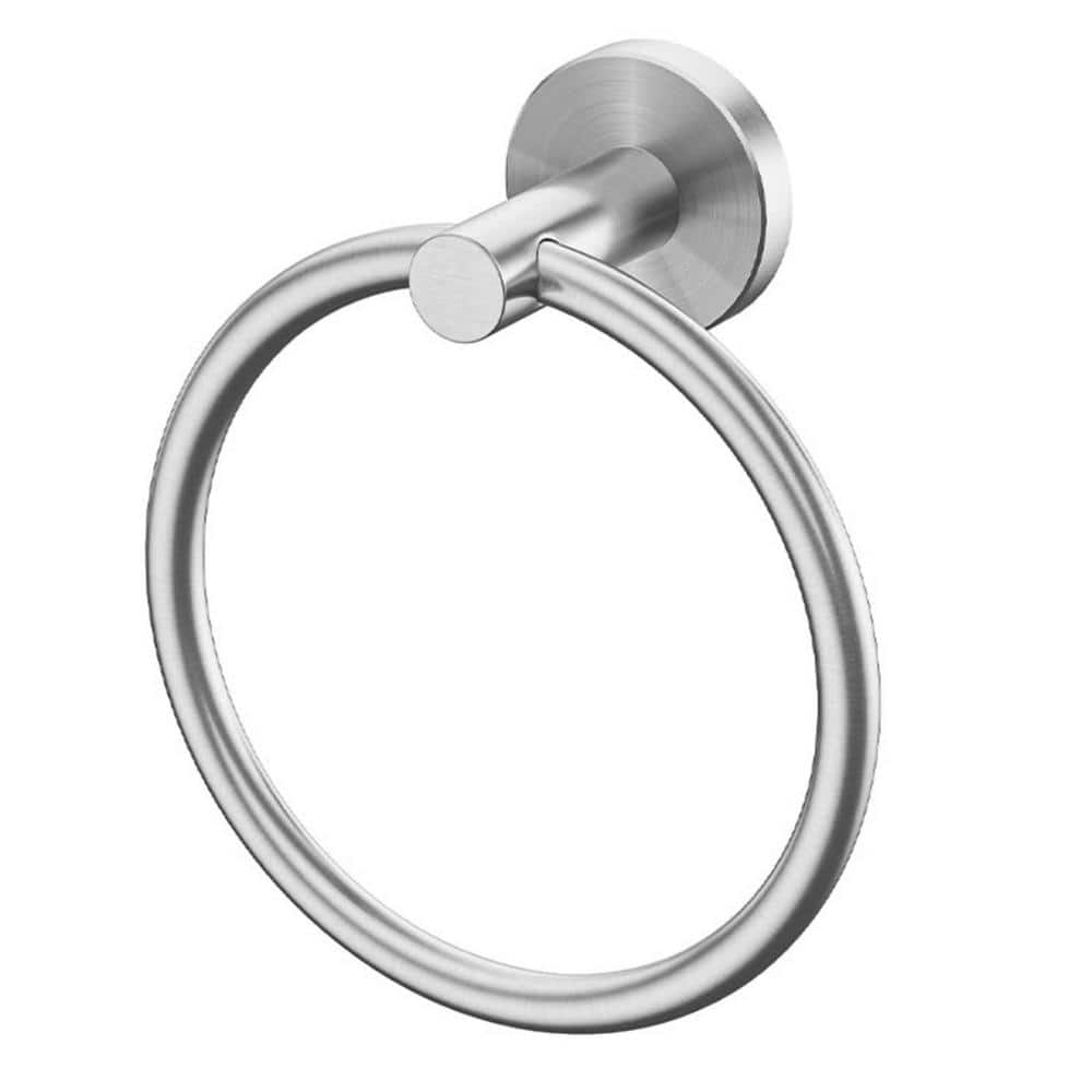 Brushed Nickel Round Wall Mounted Stainless Steel Towel Ring