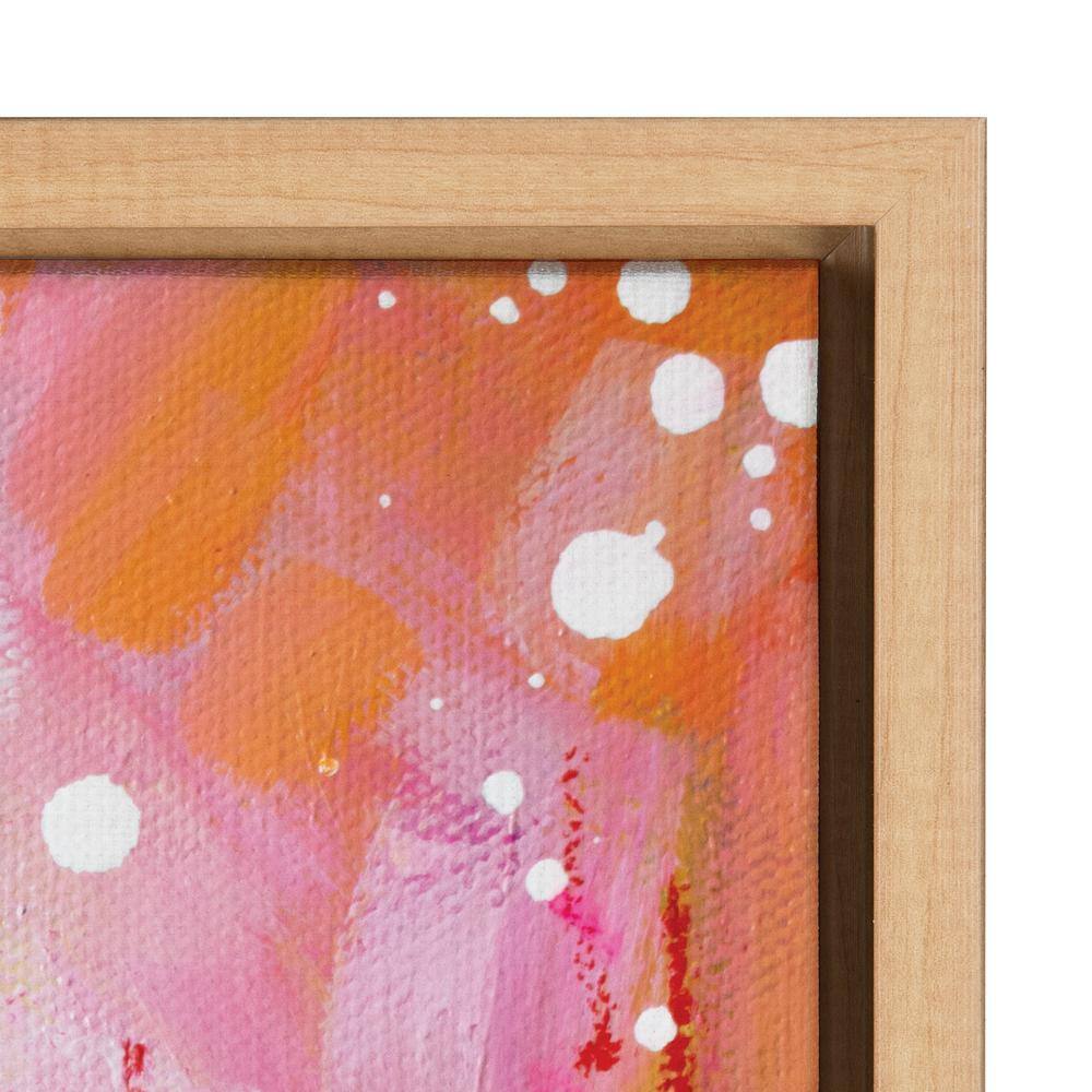 Chasing Rainbows Abstract Multicolor Canvas Print with Natural Frame