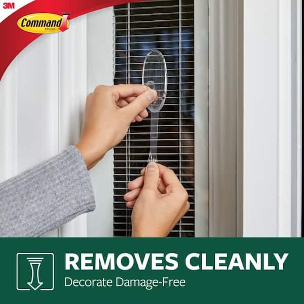 Command - 2 lb. Medium Clear Outdoor Window Hook Value Pack (5 Hooks, 6 Water Resistant Strips)