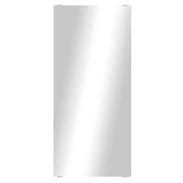 Unbranded Modern Rustic (62in. W x 30.5in. H) Frameless Rectangular Wall Mirror with Chrome Square Clips