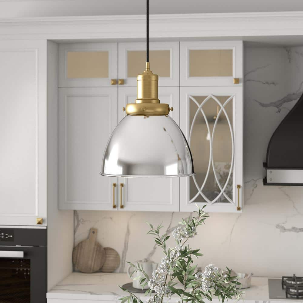 Madison 8" Polished Nickel Dome Pendant Light
