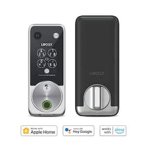 Vision Zeno Series Satin Nickel Deadbolt WiFi Smart Lock, Apple Home Key, Video Doorbell, Fingerprint, Siri/Alexa/Google
