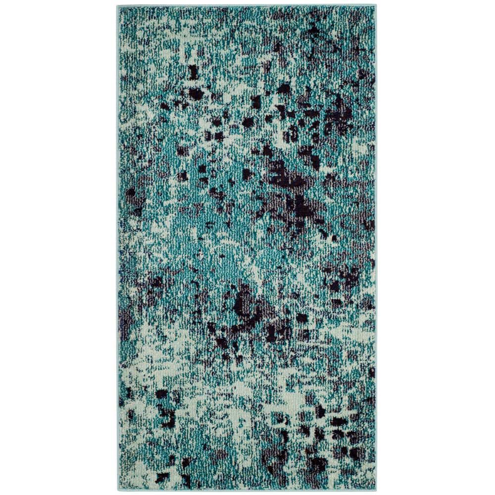 SAFAVIEH Monaco Driskoll Abstract Area Rug  Light Blue/Multi  2 2  x 4