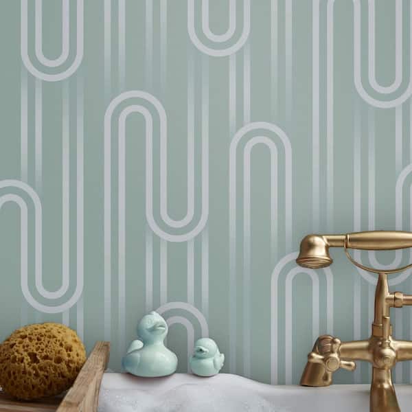 Ups N Downs Pistachio Matte Non Woven Removable Paste The Wall Wallpaper Sample