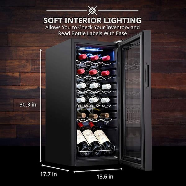 Ivation Wine Fridge, Freestanding Wine Refrigerator, 18 Bottle Wine Cooler  IVFWCC181B The Home Depot