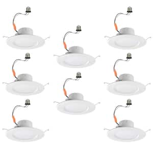 5/6 in. SMART Integrated LED Recessed Light Trim Wireless Powered by Hubspace Adjustable CCT New Construction (8-Pack)