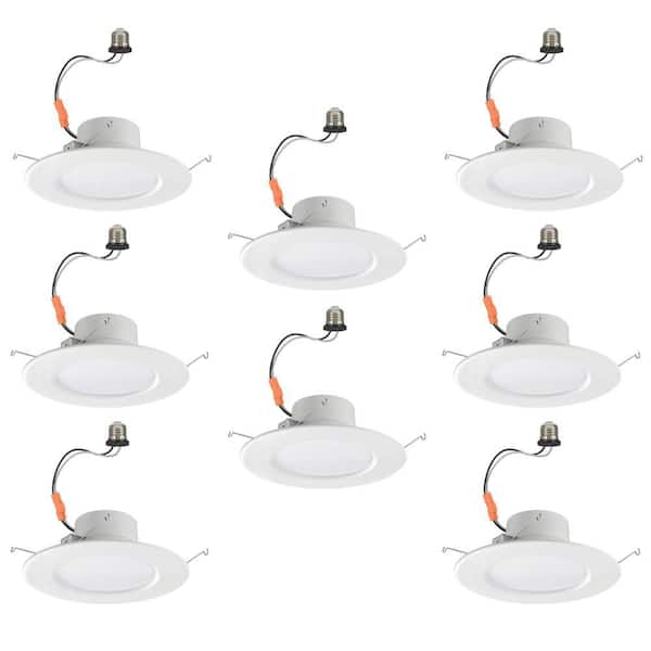 Commercial Electric 5 in./6 in. Smart Adjustable CCT Integrated LED Recessed Light Trim Powered by Hubspace (8-Pack)