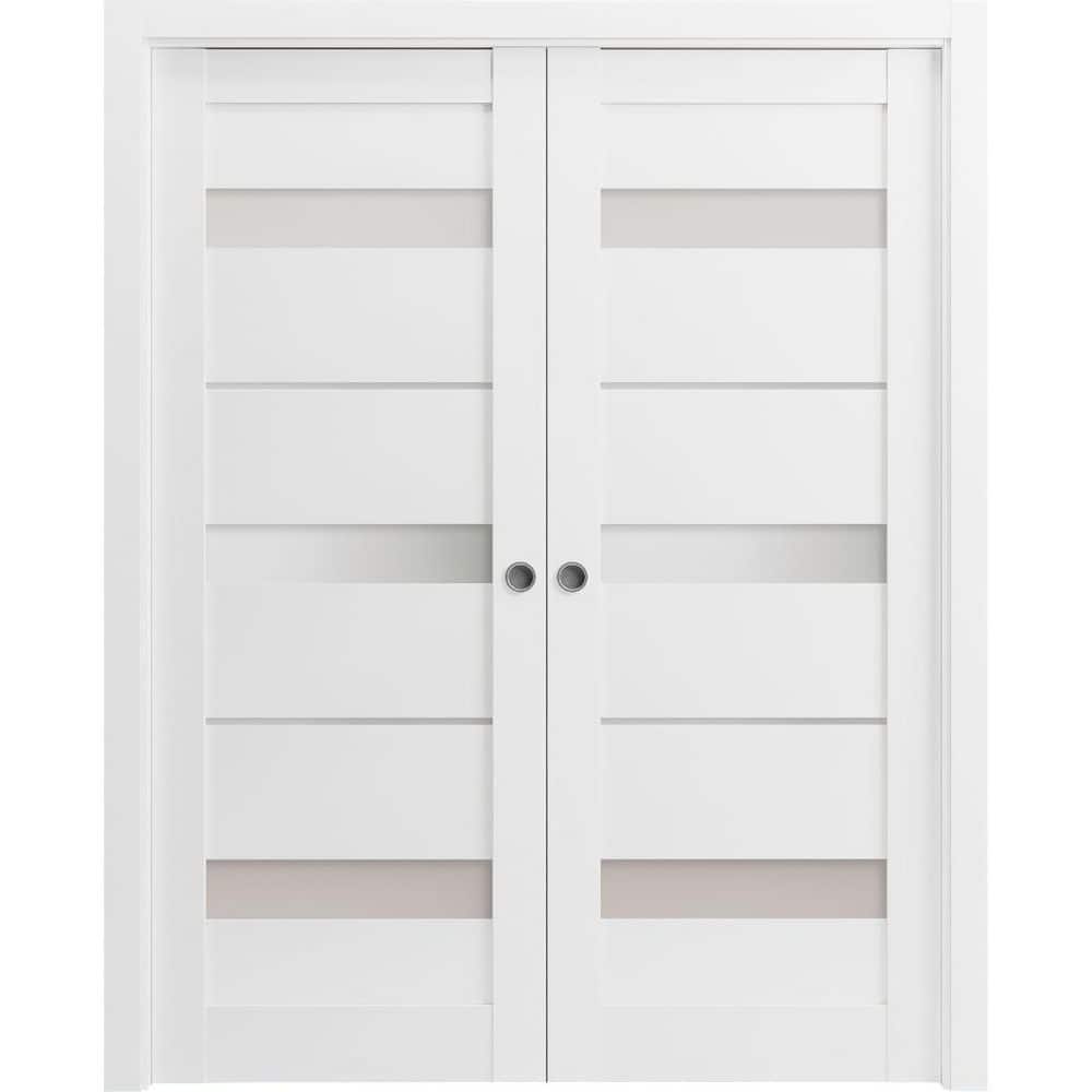 Assemble Required 64 in. x 84 in. 2-Panel White Finished MDF Sliding Door with Hardware price history on PriceWatchPro
