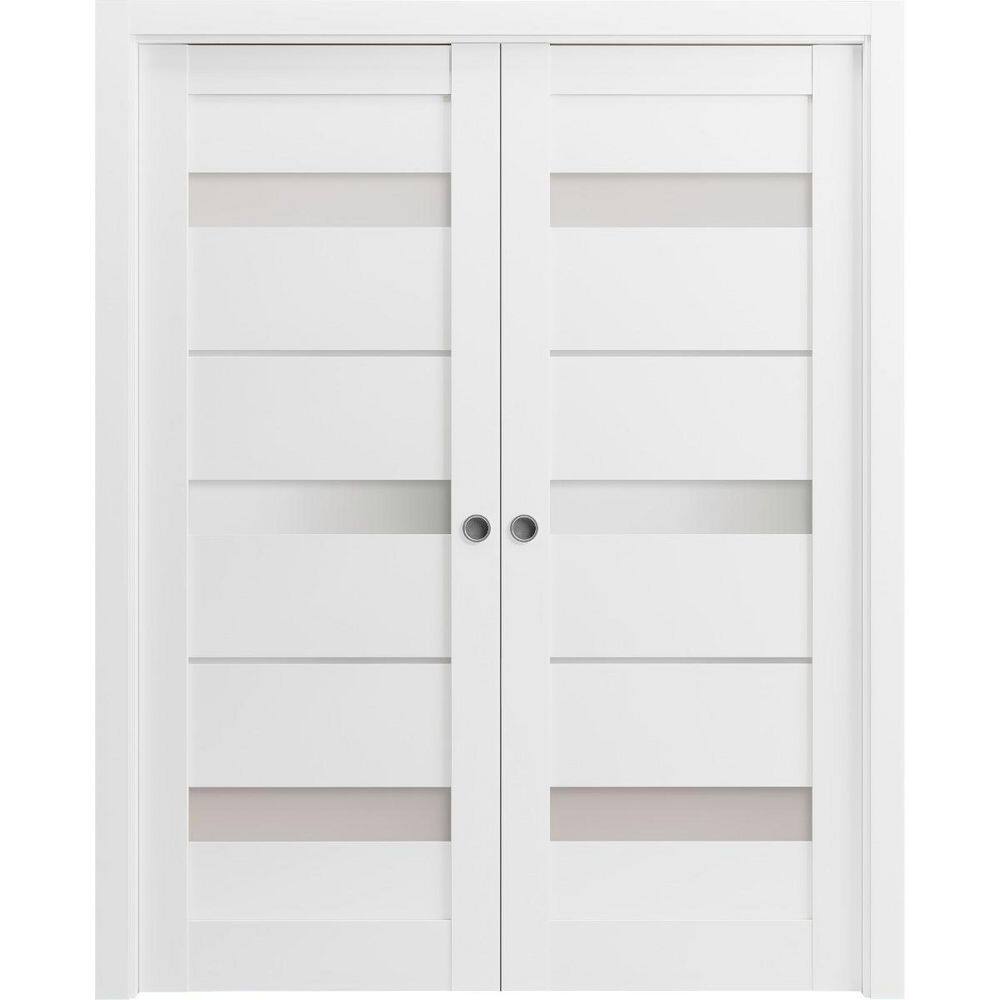 Assemble Required 84 in. x 96 in. 2-Panel White Finished MDF Sliding Door with Hardware price history on PriceWatchPro