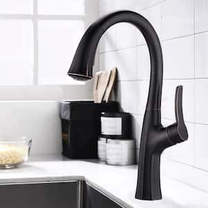 Commercial Single-Handle Pull-Down Sprayer Kitchen Faucet with Spot Resistant in Oil Rubbed Bronze