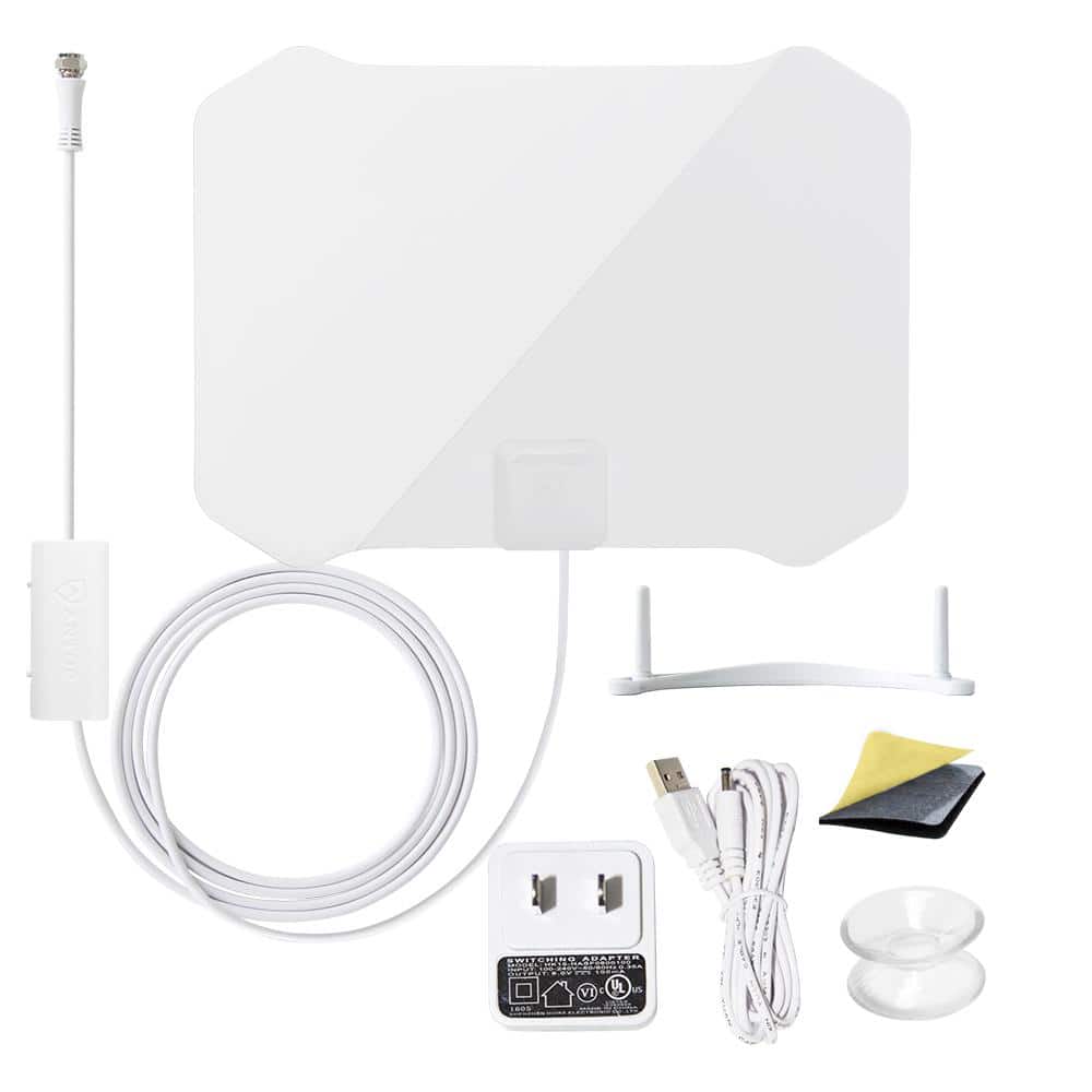 4K UHD Ready ANTOP HDTV Antenna Indoor Paper Thin Amplified TV Antenna 360° Omni-Directional Reception with Built-in 4G LTE Filter,Support 4K 1080p Channels & All Older TVs for Outdoor,10ft Cable 