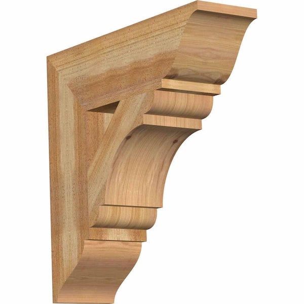 Ekena Millwork 6 in. x 22 in. x 22 in. Western Red Cedar Olympic Traditional Rough Sawn Bracket