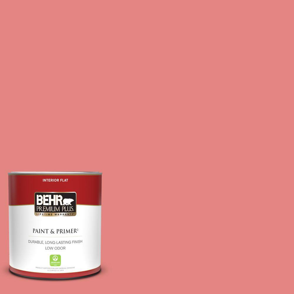 BEHR PREMIUM PLUS 1 qt. 160B5 Candy Mix Flat Low Odor Interior Paint & Primer 130004 The