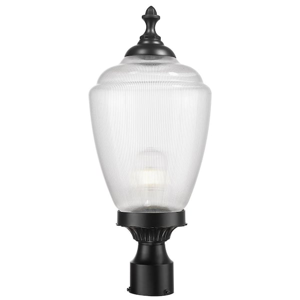 Acorn 1-Light Matte Black Outdoor Post-Mount Fixture