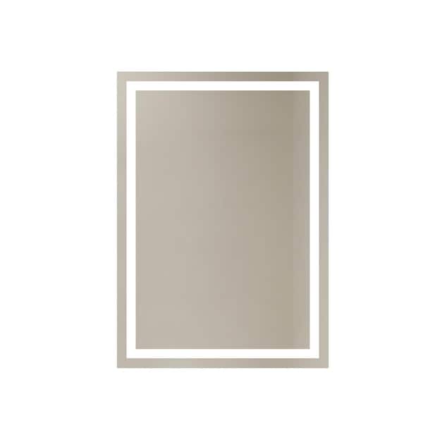 illumirror Terra 30 in. W x 42 in. H Rectangular Frameless LED Wall-Mounted Bathroom Vanity Mirror