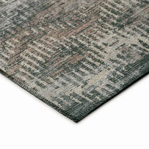 Bravado Grey 10 ft. x 14 ft. Geometric Indoor/Outdoor Washable Area Rug