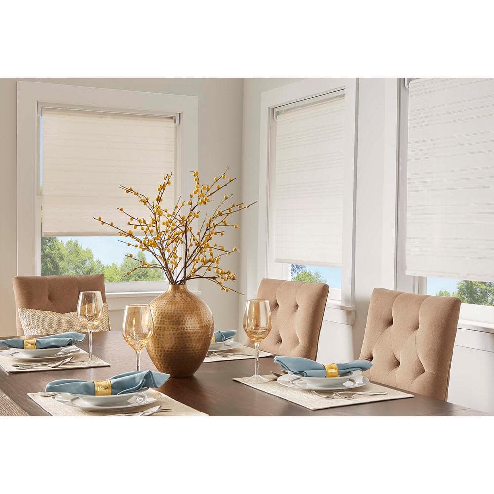 Cut-to-Size White Cordless Light Filtering Roller Shades 39 in. W x 64 in. 