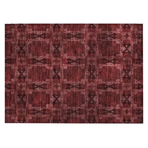 Chantille ACN564 Burgundy 1 ft. 8 in. x 2 ft. 6 in. Machine Washable Indoor/Outdoor Geometric Area Rug
