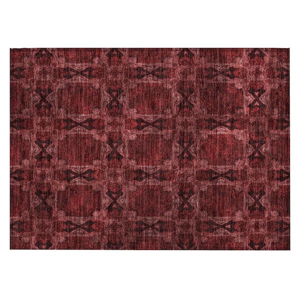 Addison Rugs Chantille ACN564 Burgundy 1 ft. 8 in. x 2 ft. 6 in. Machine Washable Indoor/Outdoor Geometric Area Rug