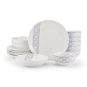 Preslie 18 Piece White Dinnerware Set (Service for 6)