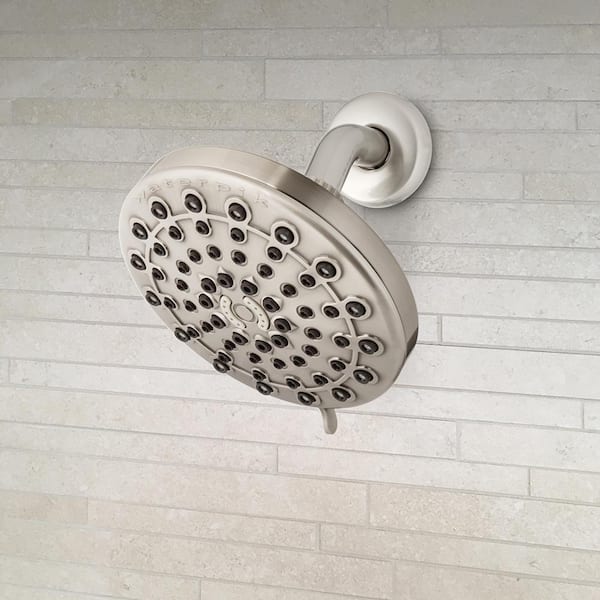 6-Spray 6 in. Single Wall Mount Low Flow Fixed Rain Shower Head in Brushed Nickel 6-Spray 6 in. Single Wall Mount Low Flow Fixed Rain Shower Head in Brushed Nickel