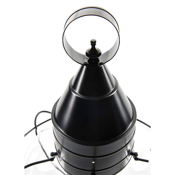 NORWELL Large Classic Onion 1-Light Black with Clear Glass Post