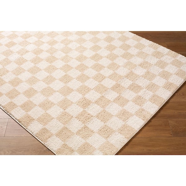 Fossay Shag Beige 2 ft. x 3 ft. Modern Indoor Area Rug