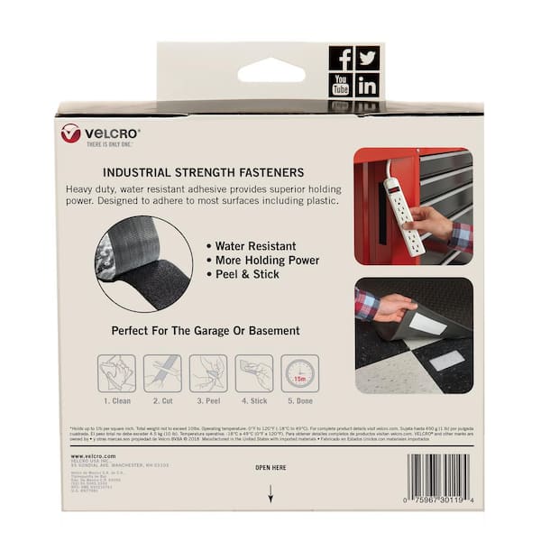 Velcro Brand White Stick-On Tape 5m x 20mm - Screwfix