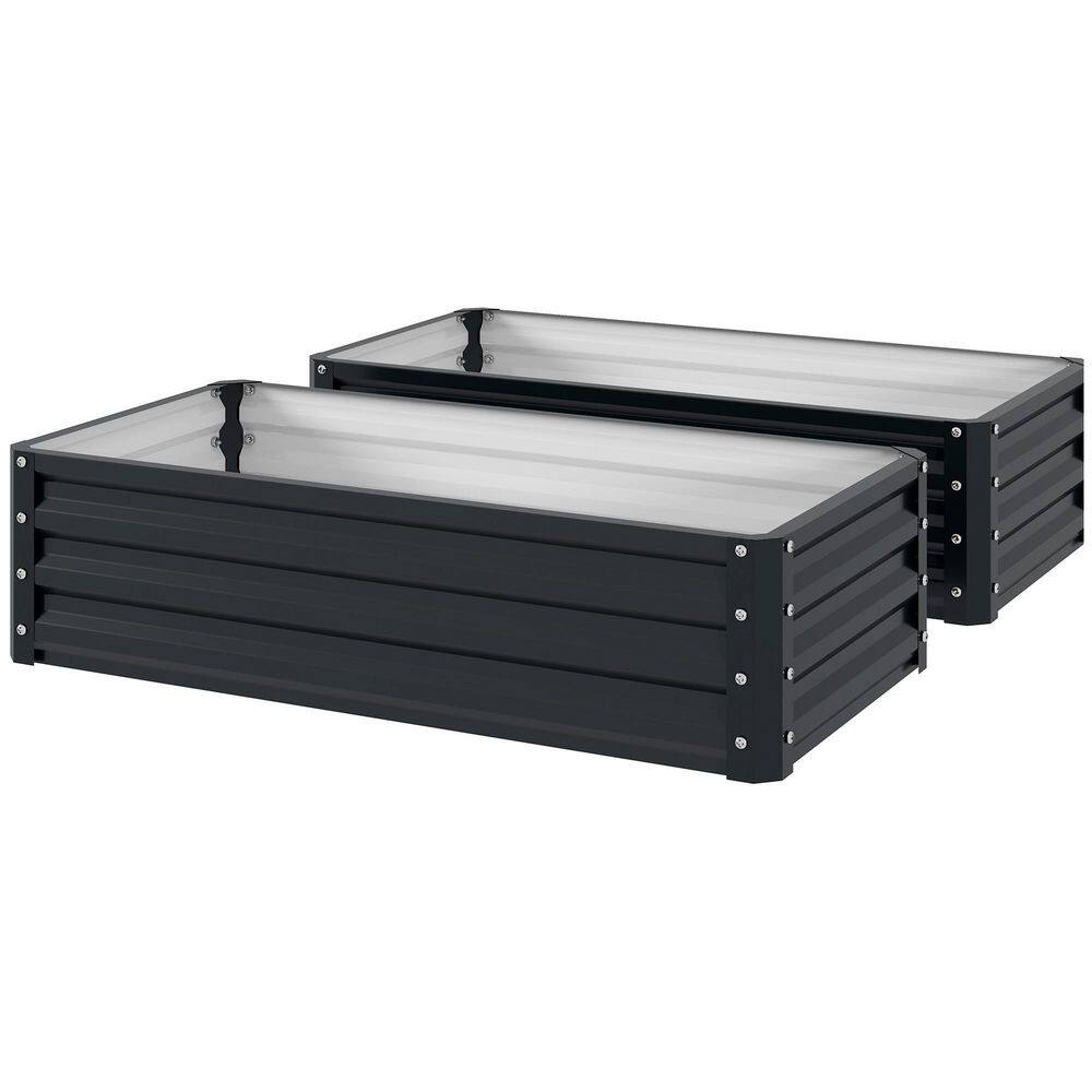 4 x 2 Raised Galvanized Steel Garden Planter Bed for Vegetables, Herbs & 