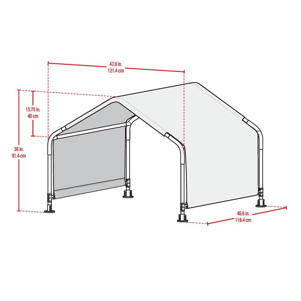 Blue Galvanized Steel Outdoor Pet Shelter Canopy Tent