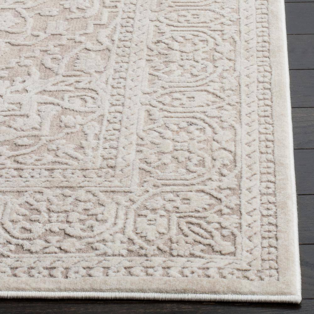 Elegant Floral Charm Round Beige/Cream Cotton Blend Area Rug, 5' Diameter
