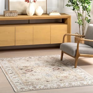 Hadleigh Persian Machine Washable Beige 2 ft. x 8 ft. Oriental Runner Rug