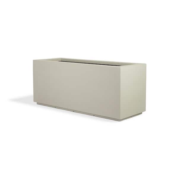 PolyStone Planters Milan Tall 46 in. x 17 in. Greige Composite Trough
