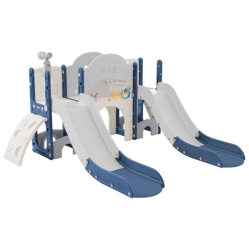 Blue and Grey HDPE Indoor and Outdoor Playset Small Kid with Telescope ...