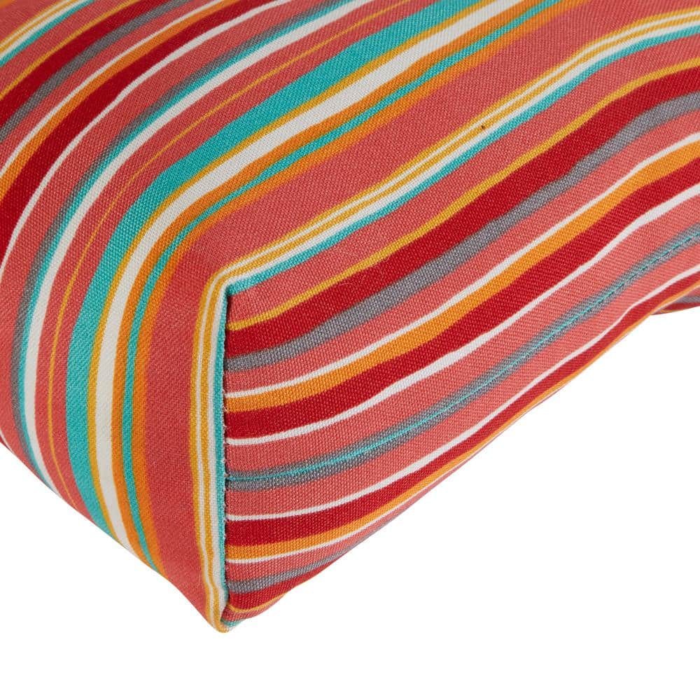 Close-up of the striped pattern on the cushion.