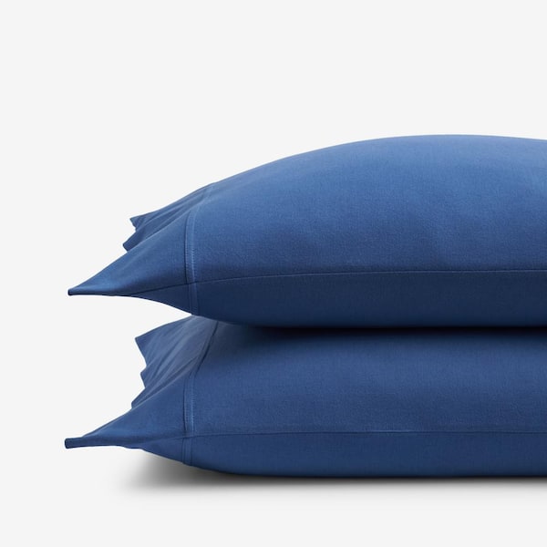 The Company Store Company Cotton Smoke Blue Cotton Jersey Knit King Pillowcase (Set of 2)
