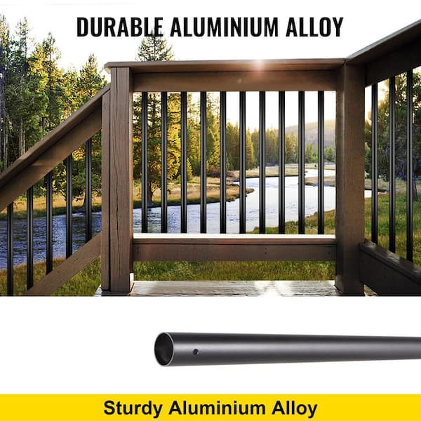 36 in. x 0.75 in. Deck Balusters Metal Deck Spindles Circle Staircase Baluster Aluminum Alloy Deck Railing (51-Pack)