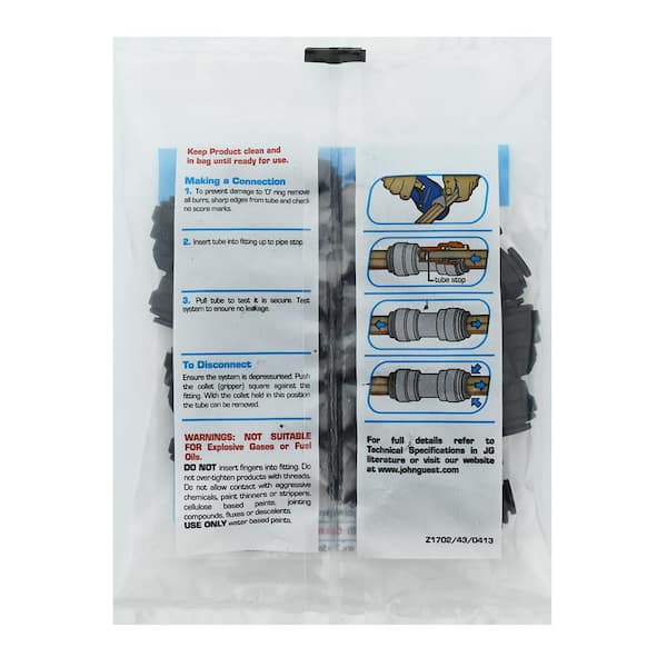 John Guest 1/4 in. OD Push-to-Connect 2-Way Divider Fitting (10