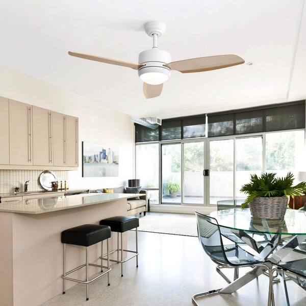 Jushua 46 in. Ceiling Fan with Lights 3 ABS Blades 6-speed DC