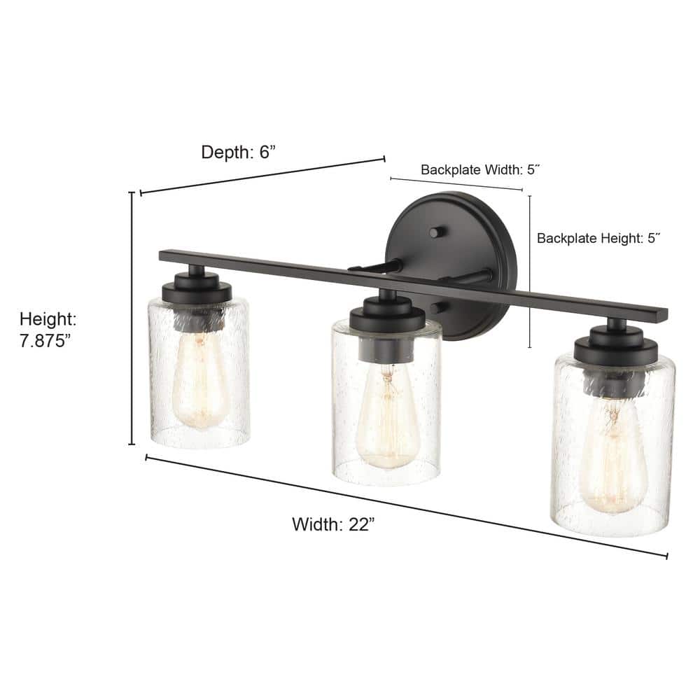 Chrome Cylinder 3-Light Vanity Fixture