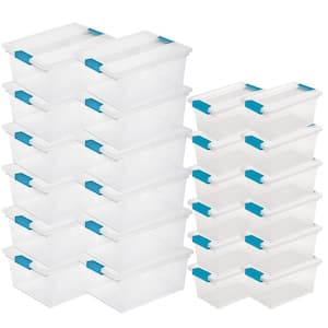 29-Gal. Large Storage Tote (12-Pack), Medium Clip Box in Clear (12-Pack)