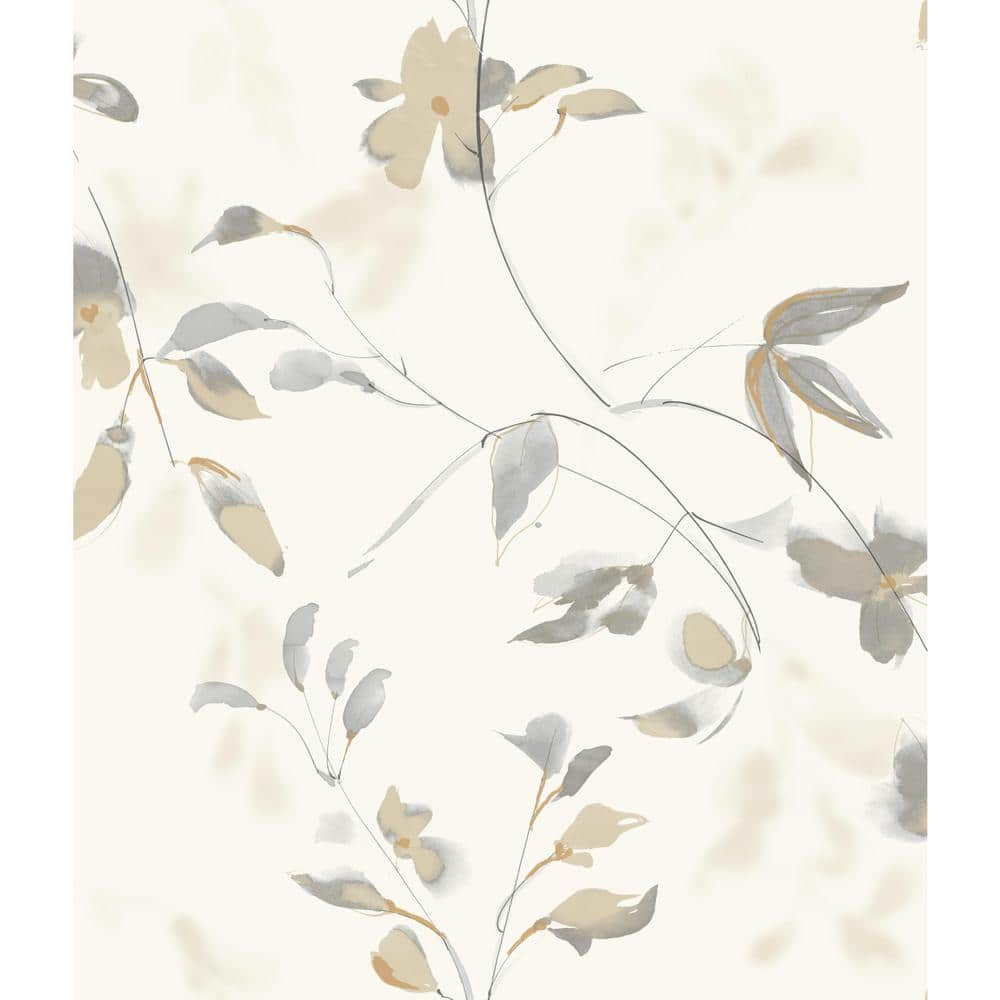 York Wallcoverings Soft Neutral Linden Flower Non Woven Preium Peel and Stick Wallpaper Approximate 34.2 sq. ft.