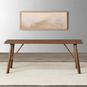Muscat Walnut Brown Solid Wood Dining Bench Without Back 47 in.