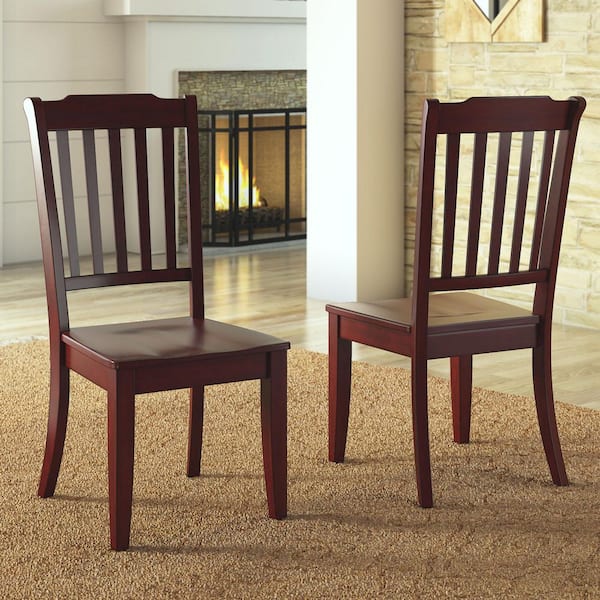Antique Berry Slat Back Wood Dining Chairs (Set of 2)
