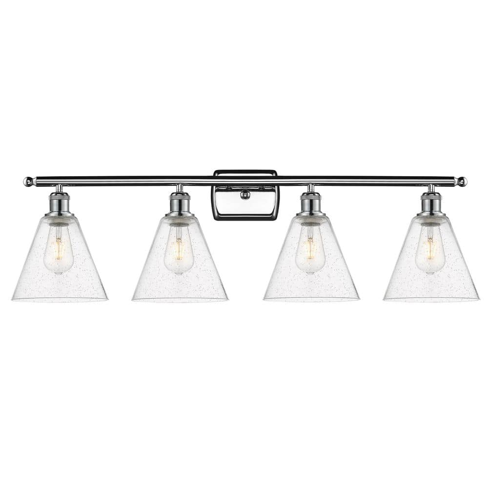 Berkshire 38 in. 4-Light Polished Chrome Vanity Light with Glass Shade price history on PriceWatchPro