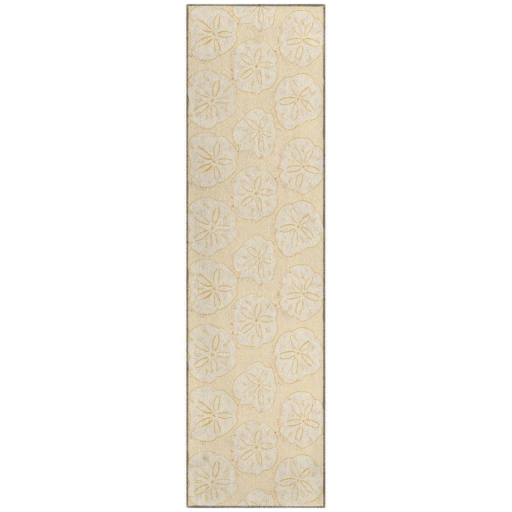 Surfside Ivory 2 ft. 3 in. x 7 ft. 6 in. Geometric Indoor/Outdoor Area Rug