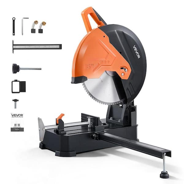 Chop Saw 16-in. Cold Cut Blade 3000 W Motor Cut Off Saw, -45° to 45° Angle, with Thickened Blade Guard and Scale Ruler