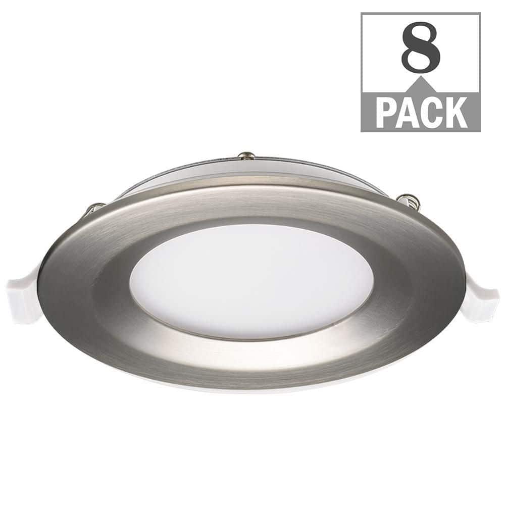 4 in. Adjustable CCT Integrated LED Canless Recessed Light Brushed Nickel T