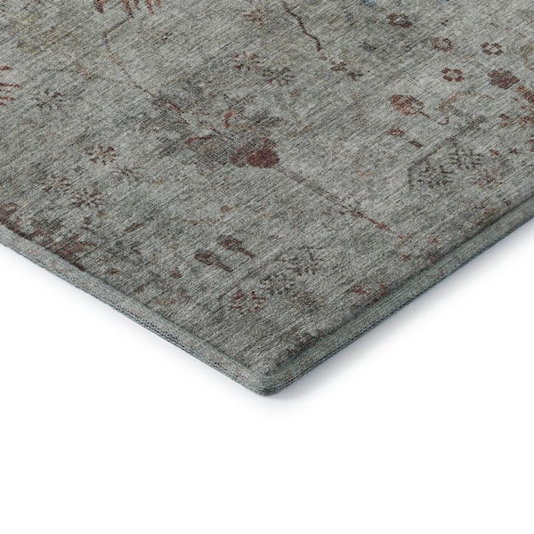 Mayfield Premium Machine Washable Abstract AMF1972 Gray 3 ft. x 5 ft. Area Rug