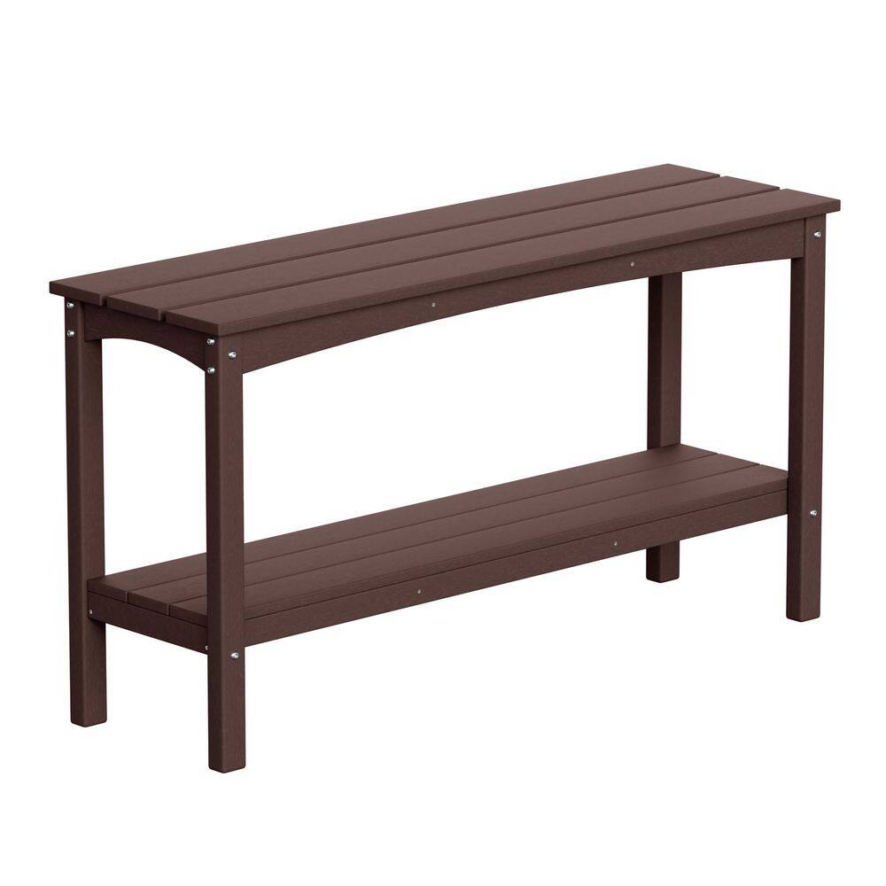 Laguna Outdoor Patio Bar Console Table with Storage Shelf Dark Brown price history on PriceWatchPro